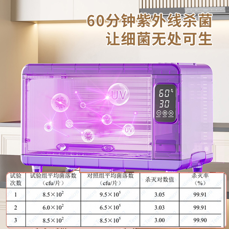 碗碟沥水架紫外线消毒碗柜家用小型家庭碗筷架餐具厨房置物架刀架