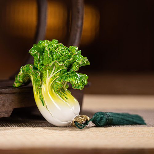 朱炳仁铜 手握百财家居饰品桌面装饰品白菜玄学小摆件手把件礼品 - 图2