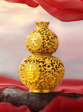 朱炳仁铜福禄花开香炉套装招财葫芦装饰摆件开盖客厅玄关香薰