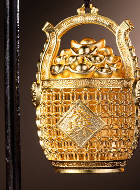 朱炳仁铜 一桶金挂件摆件花丝招财精致书房桌面装饰