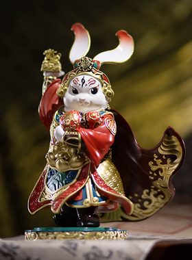 朱炳仁铜家居摆件兔俊俊天兔赐福