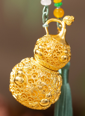 朱炳仁铜福禄欢喜大挂件包挂装饰配件花丝工艺葫芦礼物玄学小摆件