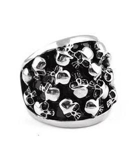 骷髅头钛钢男士权志龙霸气风戒指