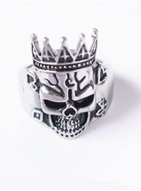 骷髅头男士朋克风钛钢戒指