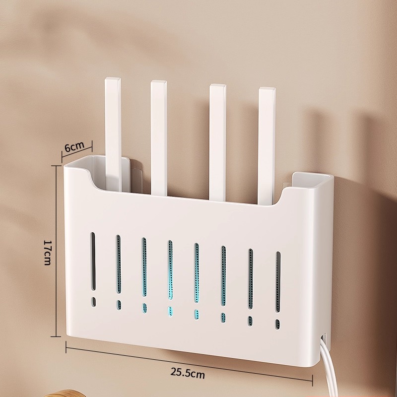 路由器放置架wifi收纳盒机顶盒遮丑置物架隐藏收纳墙上挂架固定器 - 图3
