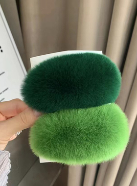 ins夹子毛毛发卡仙女毛绒发饰獭兔毛可爱边夹冬季发夹毛茸茸