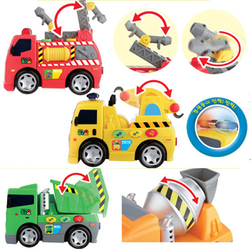 TAYO engineering vehicle/fire truck/mixer truck Korean authentic children's toy car Tailu pull-back vehicle with sound effect
