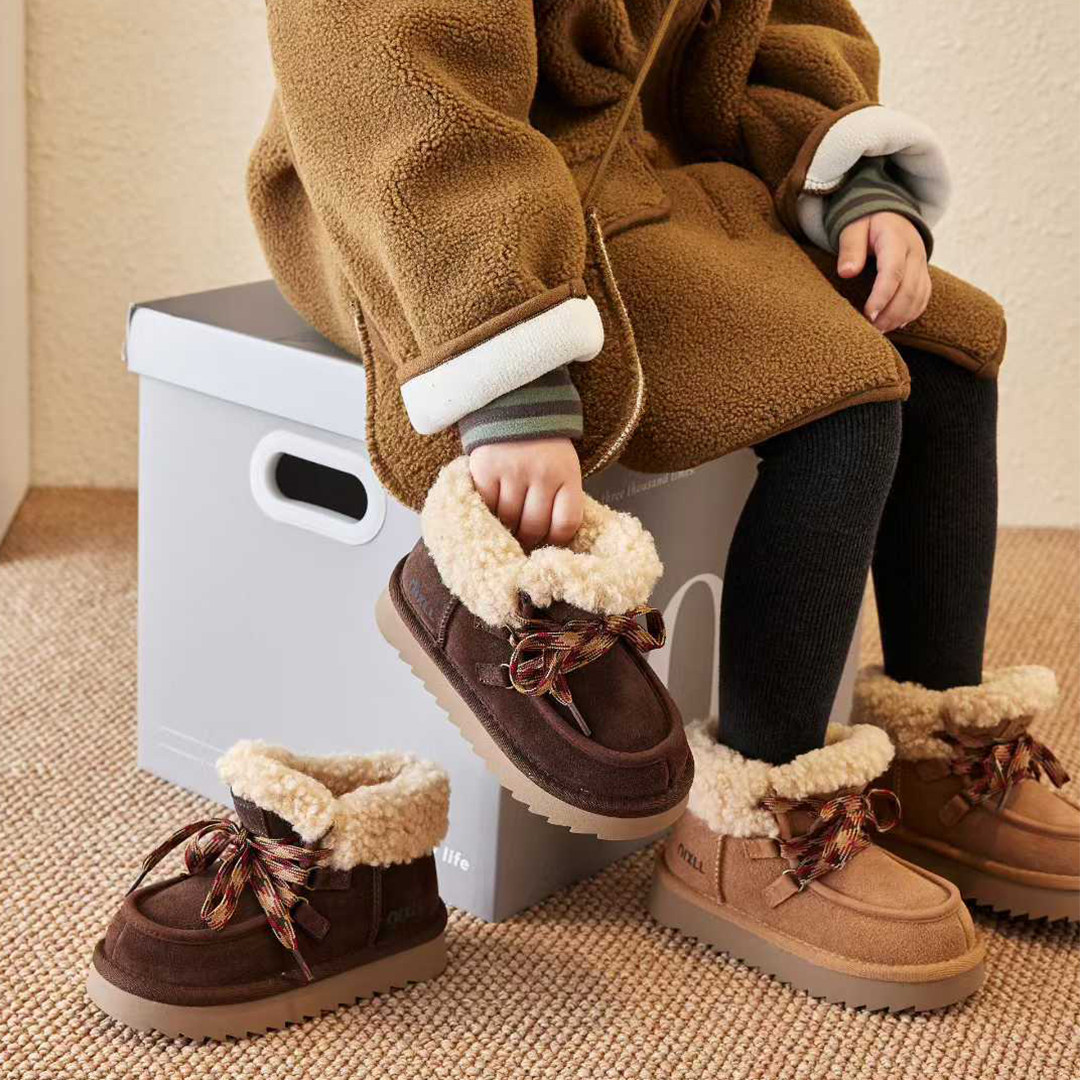 儿童大棉靴子2025冬季新款加厚绒羊羔毛女童短靴真皮保暖男童棉鞋,淘宝优惠券,粉丝福利购,淘宝优惠卷