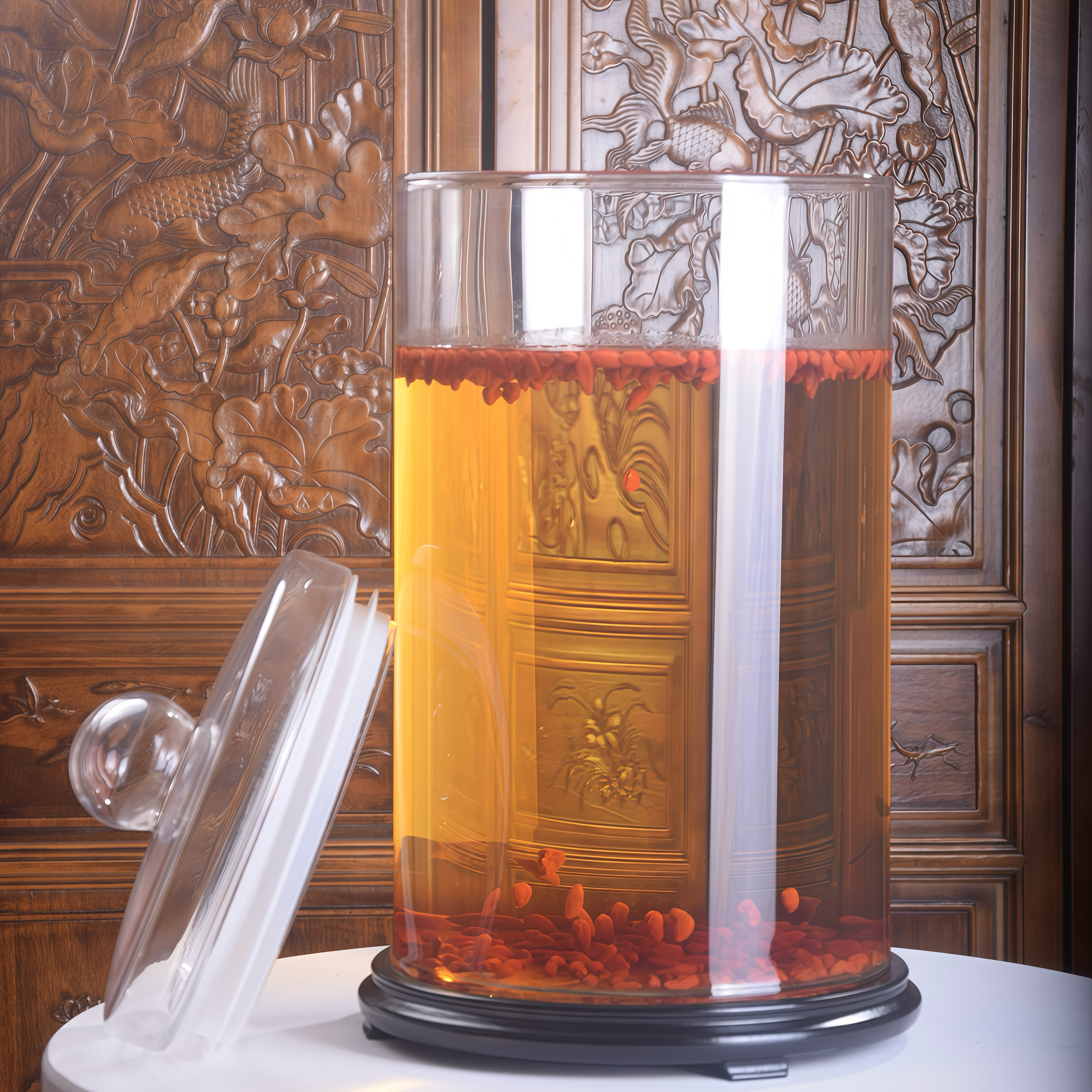 Thickened glass wine bottle 30kg 50kg 100kg ginseng and deer antler special wine bottle 1m2 large mouth glass wine jar