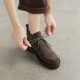 Retro round toe nubuck genuine leather British style Martin boots for women