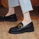 Thick-soled British soft leather soft-soled slip-on loafers for women