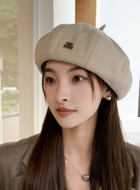 南瓜贝雷帽女夏季韩版百搭显脸小蓓蕾画家帽网红大头围帽子ins潮