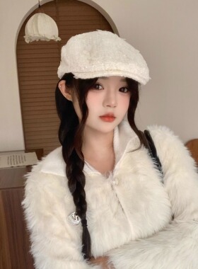2025日系甜美蕾丝显脸平顶贝雷帽