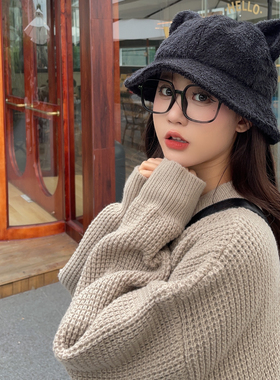 2025新款毛绒渔夫帽女保暖显脸