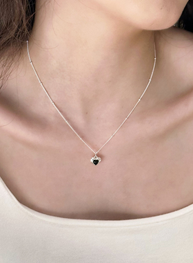 S925纯银2025新款爱心锁骨链