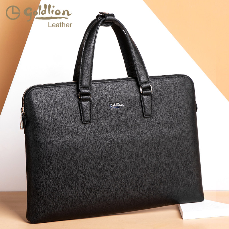 金利来2023新款牛皮男士上班公文包 金利来箱包男士包袋