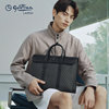 Goldlion's new business large-capacity handbag men's cowhide light luxury printing fashion PVC briefcase trendy men's bag