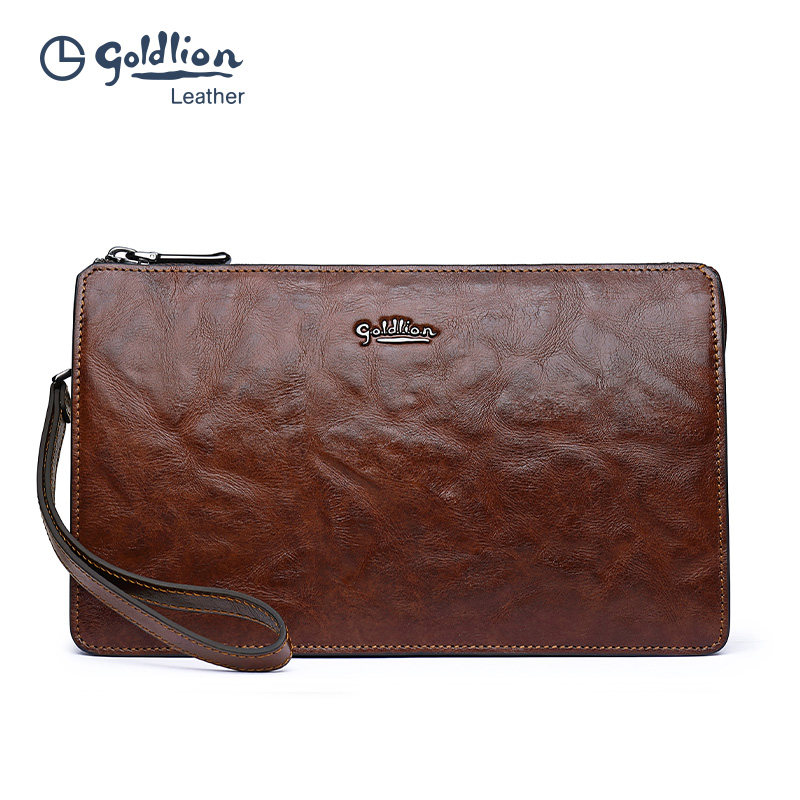 金利来2023新款男士真皮复古手拿包 金利来箱包男士包袋