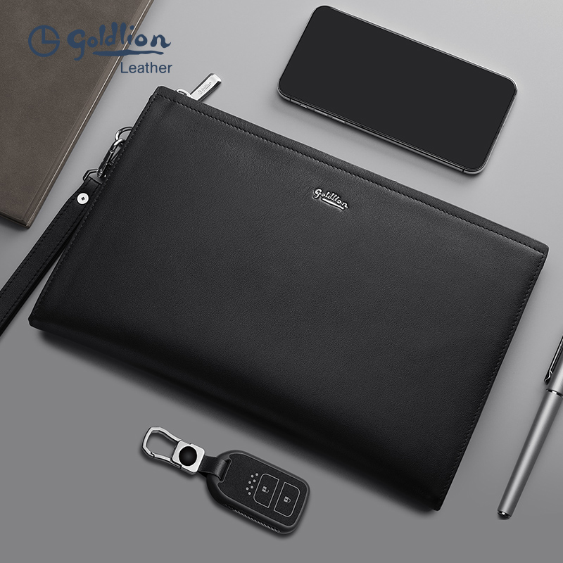 金利来2023新款真皮信封包手拿包 金利来箱包男士包袋