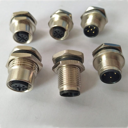 航空插头m12线束4芯5针6孔8P17芯户外连接器 传感器插座L型防水线 - 图2
