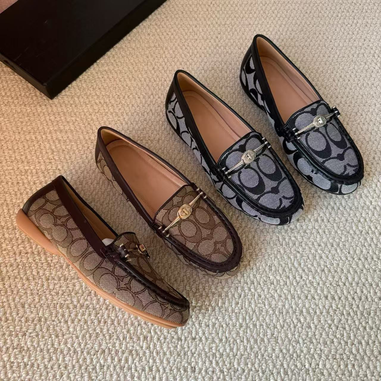 25新款帆布马衔扣低帮套脚复古百搭舒适防滑一脚蹬乐福鞋女豆豆鞋,淘宝优惠券,粉丝福利购,淘宝优惠卷