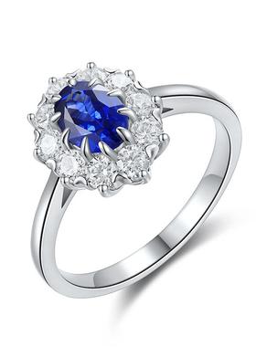 18K金镶嵌育蓝宝石戒指