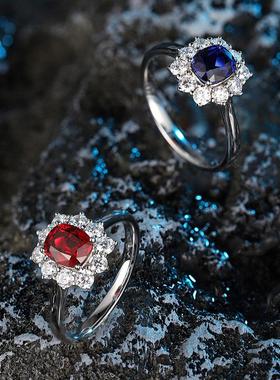 女款定制18K金镶嵌戒指S925银