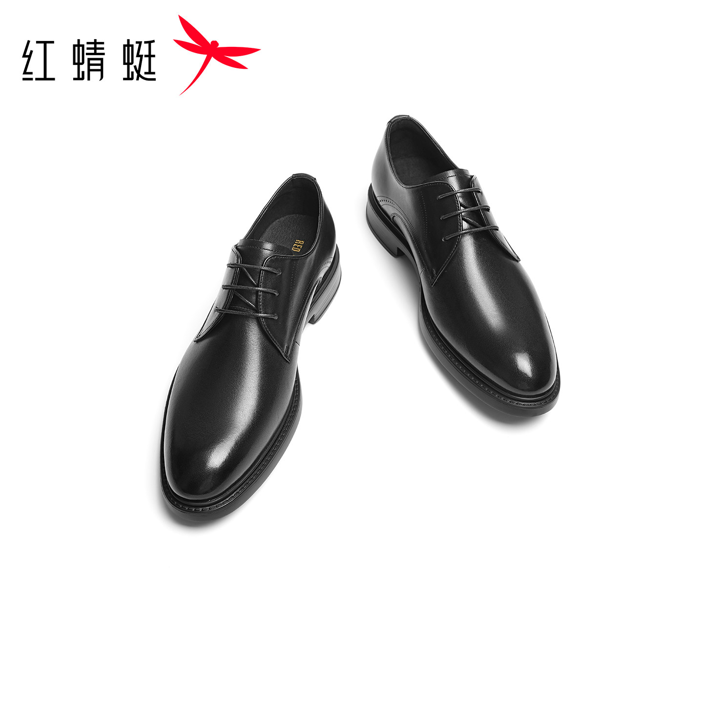 Red Dragonfly formal leather shoes autumn and winter new men's shoes men's lace-up business leather shoes commuter derby shoes genuine leather wedding shoes