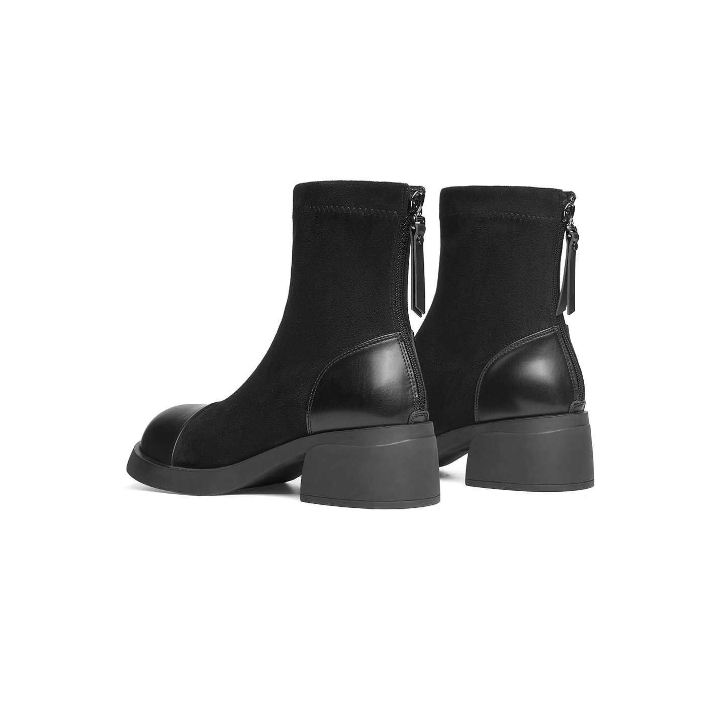 红蜻蜓瘦瘦靴女短靴秋冬季新款女鞋靴子粗跟显瘦女靴黑色弹力靴,淘宝优惠券,粉丝福利购,淘宝优惠卷