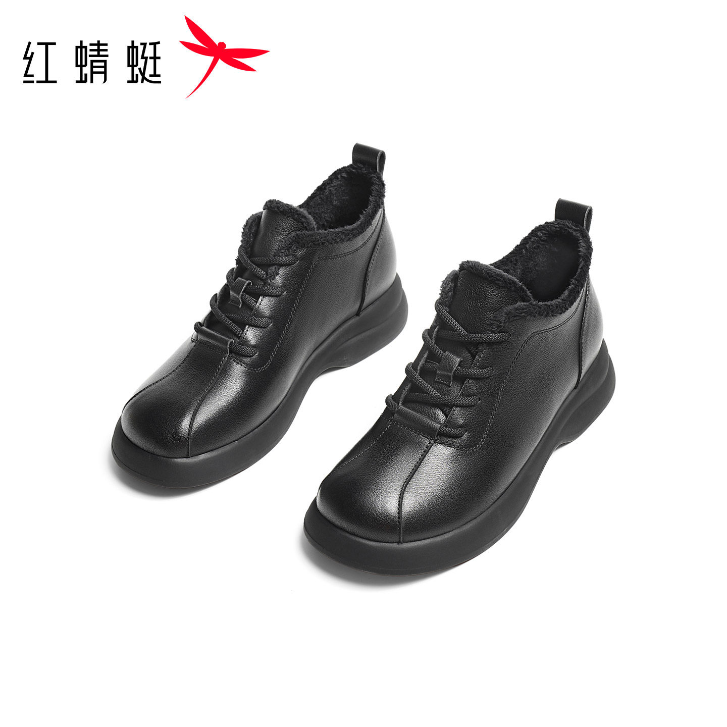 红蜻蜓妈妈鞋子冬季新款加绒女鞋真皮厚底女士棉鞋保暖中老年皮鞋,淘宝优惠券,粉丝福利购,淘宝优惠卷