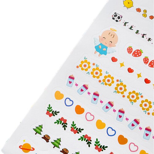 可爱分割线贴纸手帐幼儿园diy相册成长手册装饰材料儿童素材贴画 - 图3
