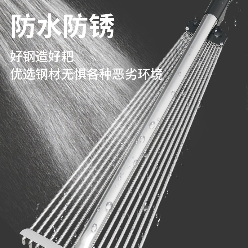 不锈钢伸缩草耙铁耙子扒草耙子农具钉耙扫树叶扫落叶神器搂草工具,淘宝优惠券,粉丝福利购,淘宝优惠卷