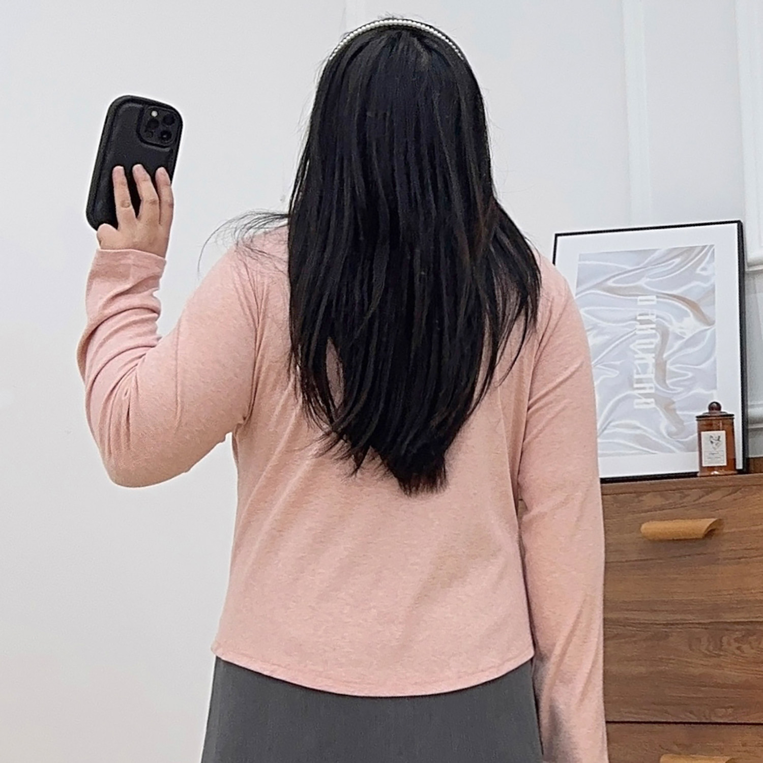 胖mm大码女装镂空T恤长袖简约百搭法式淑女卫衣遮肚子显瘦上衣女,淘宝优惠券,粉丝福利购,淘宝优惠卷