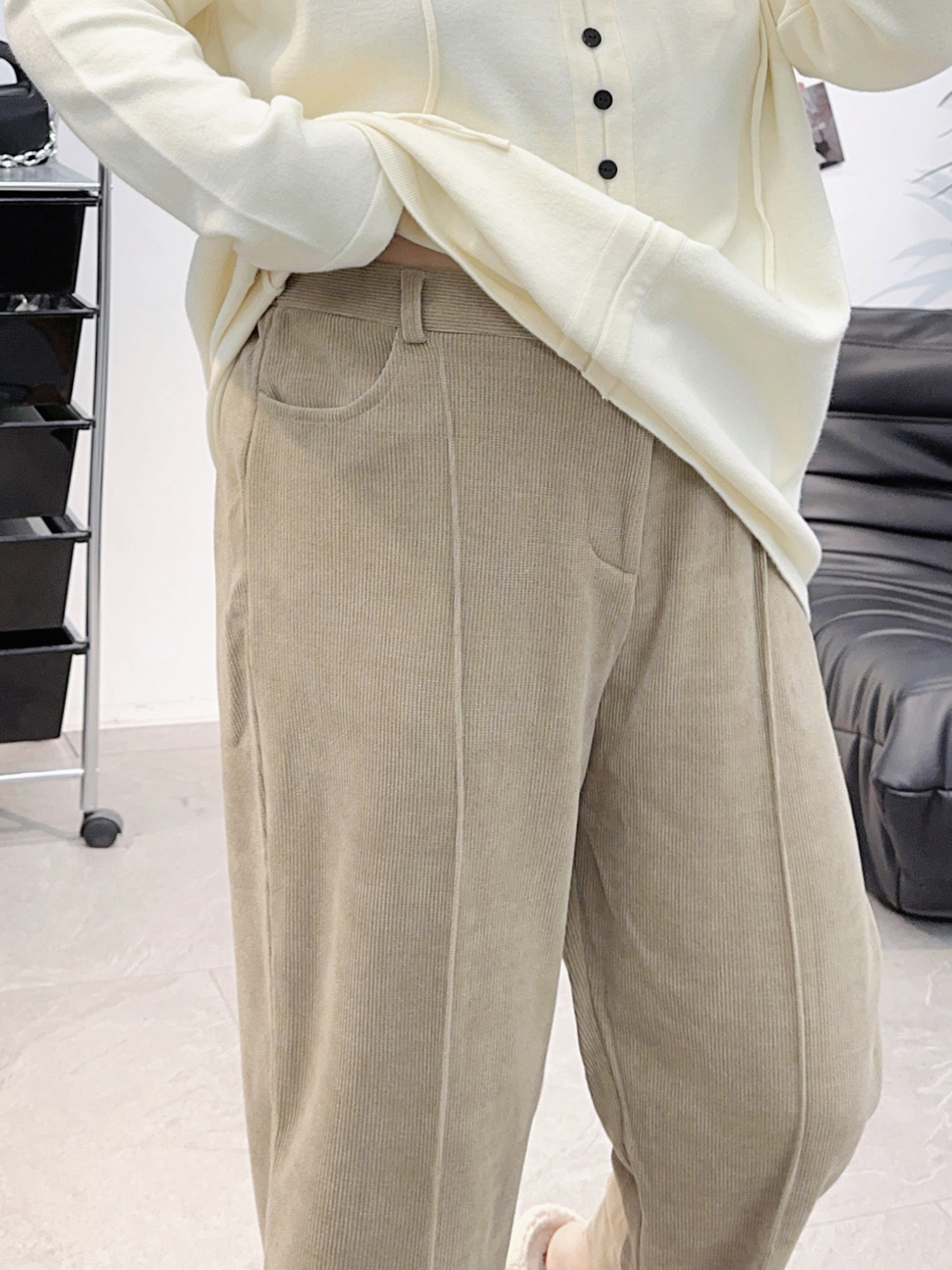 宛宛大码秋冬新款灯芯绒高腰休闲裤女直筒裤胖mm遮肉显瘦阔腿裤子,淘宝优惠券,粉丝福利购,淘宝优惠卷