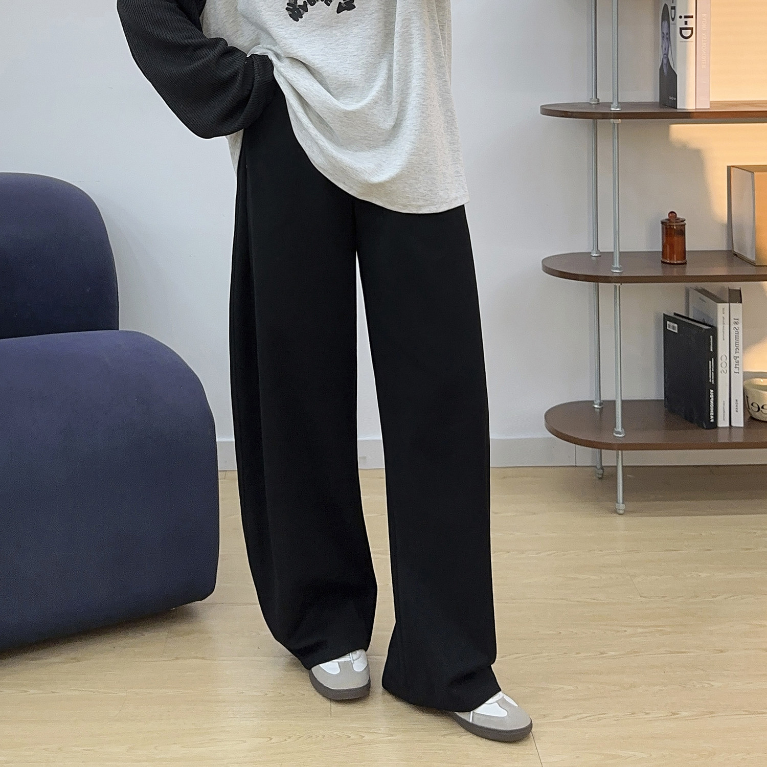 宛宛大码黑色弯刀裤女秋季新款胖mm高腰宽松显瘦阔腿休闲运动卫裤,淘宝优惠券,粉丝福利购,淘宝优惠卷