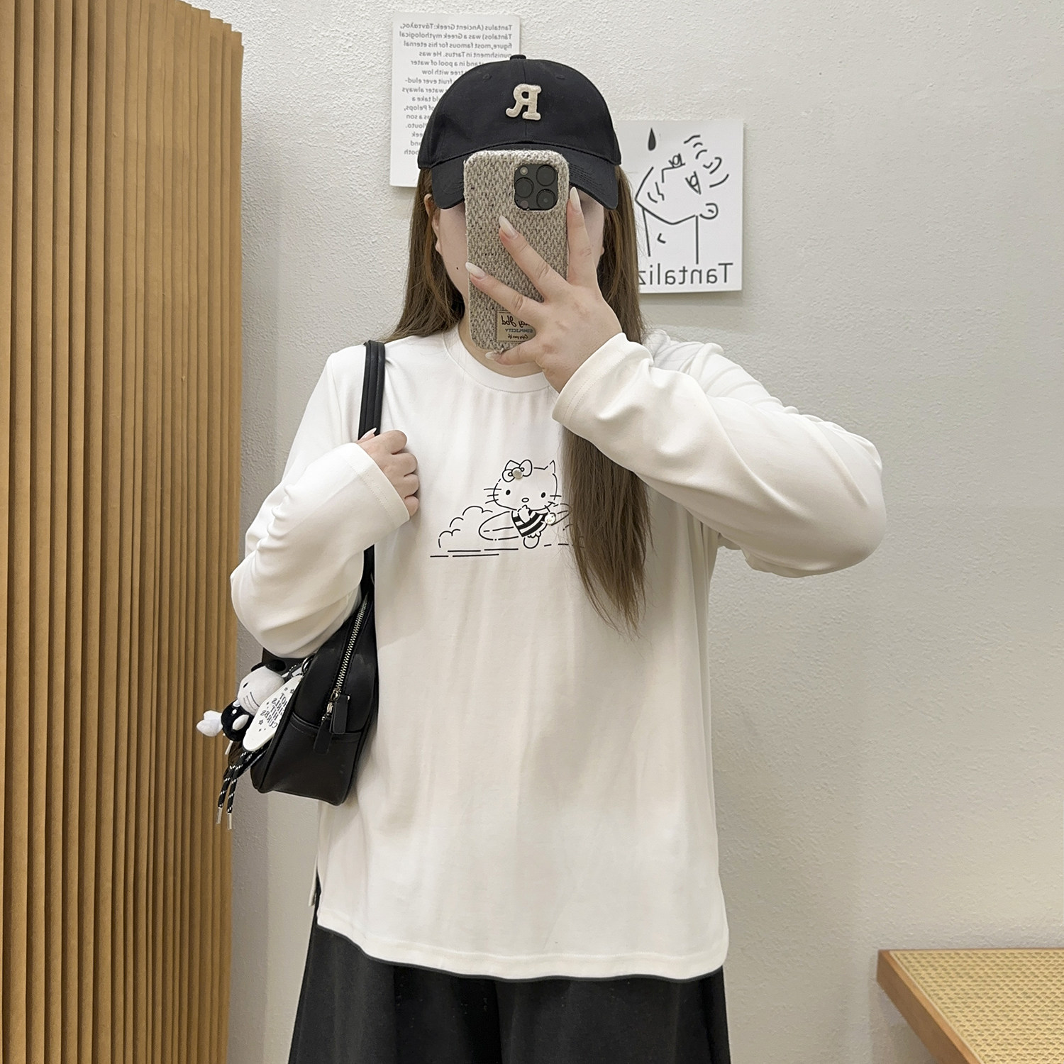 宛宛大码女装正肩t恤春秋胖mm显瘦松弛感字母印花简约遮肚子上衣,淘宝优惠券,粉丝福利购,淘宝优惠卷