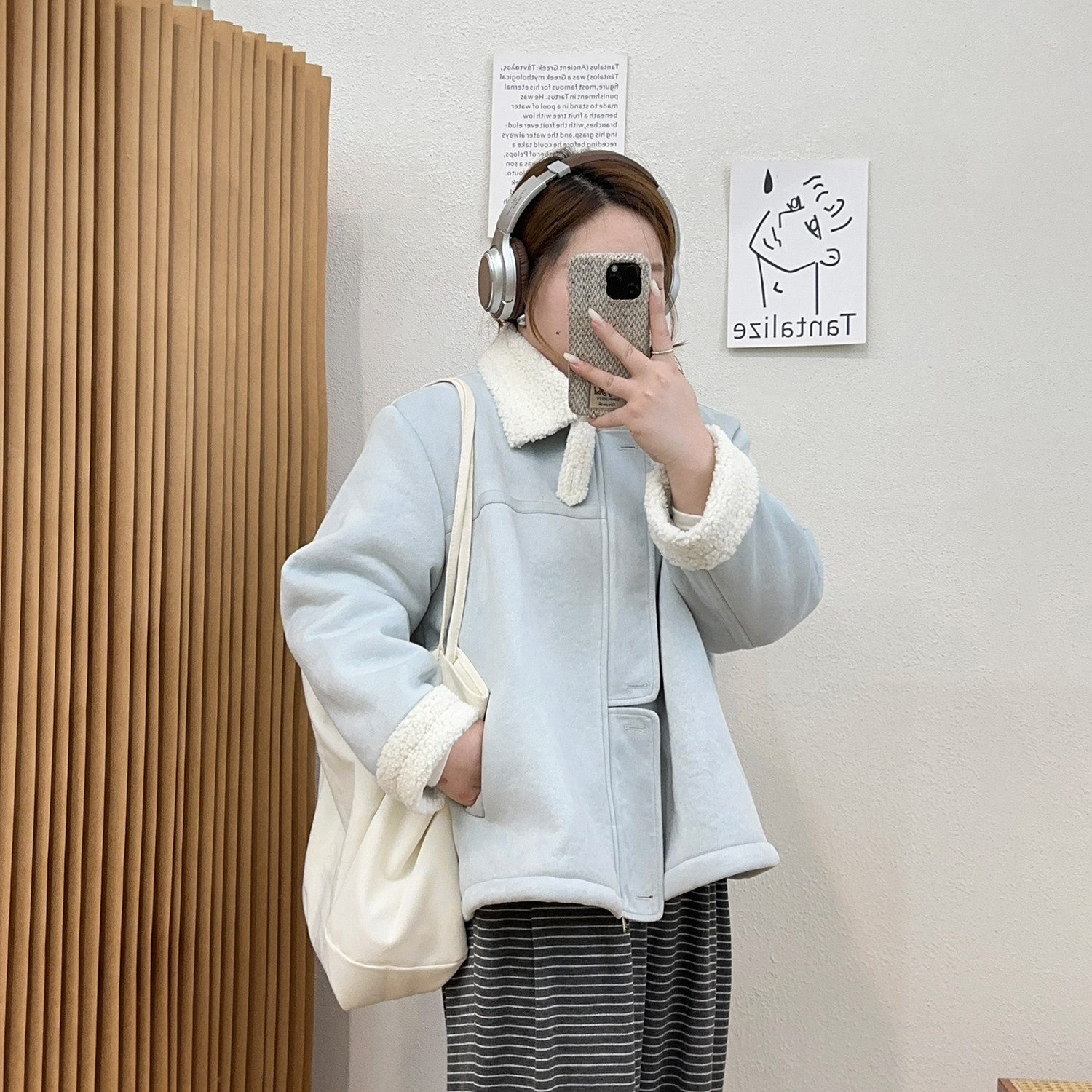 宛宛大码女装羊羔毛外套女秋冬季皮毛一体宽松胖mm短款麂皮绒夹克,淘宝优惠券,粉丝福利购,淘宝优惠卷