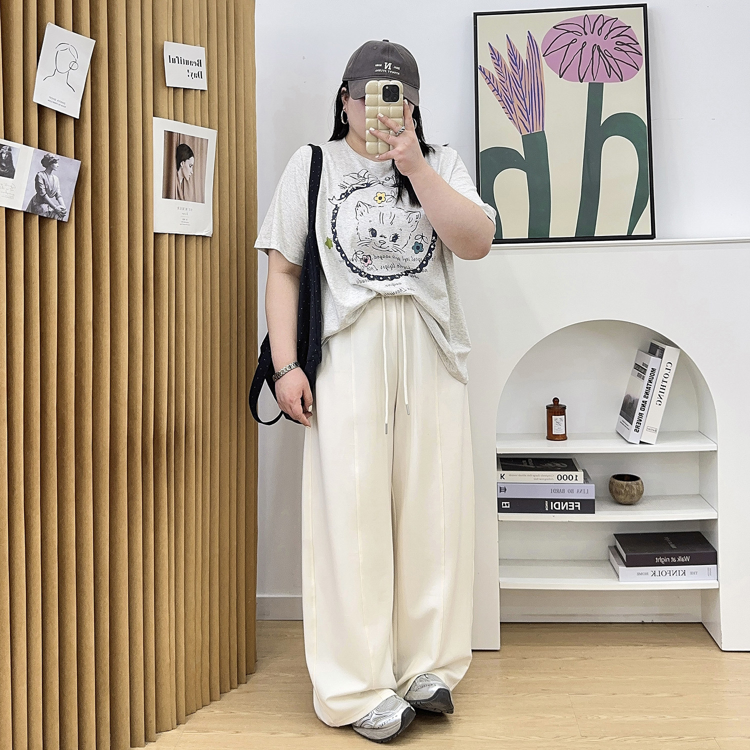 宛宛大码女装抽绳阔腿裤夏季高腰显瘦胖mm运动休闲裤宽松垂感长裤,淘宝优惠券,粉丝福利购,淘宝优惠卷