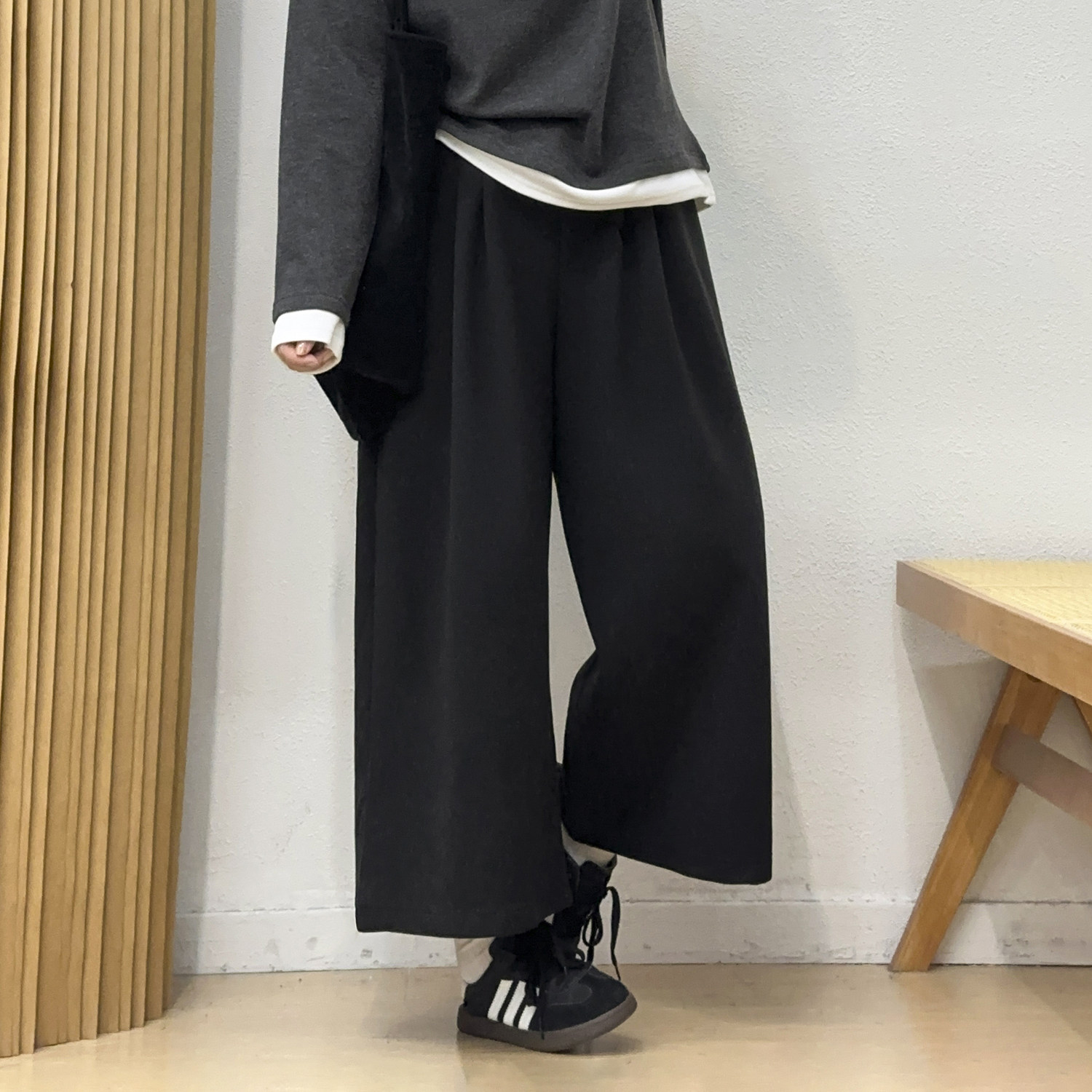 宛宛大码小个子阔腿毛呢西装裤女秋冬加厚裤子胖mm呢子九分休闲裤,淘宝优惠券,粉丝福利购,淘宝优惠卷