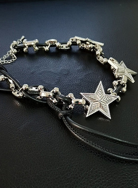 无合金PU皮女锁骨链女郎