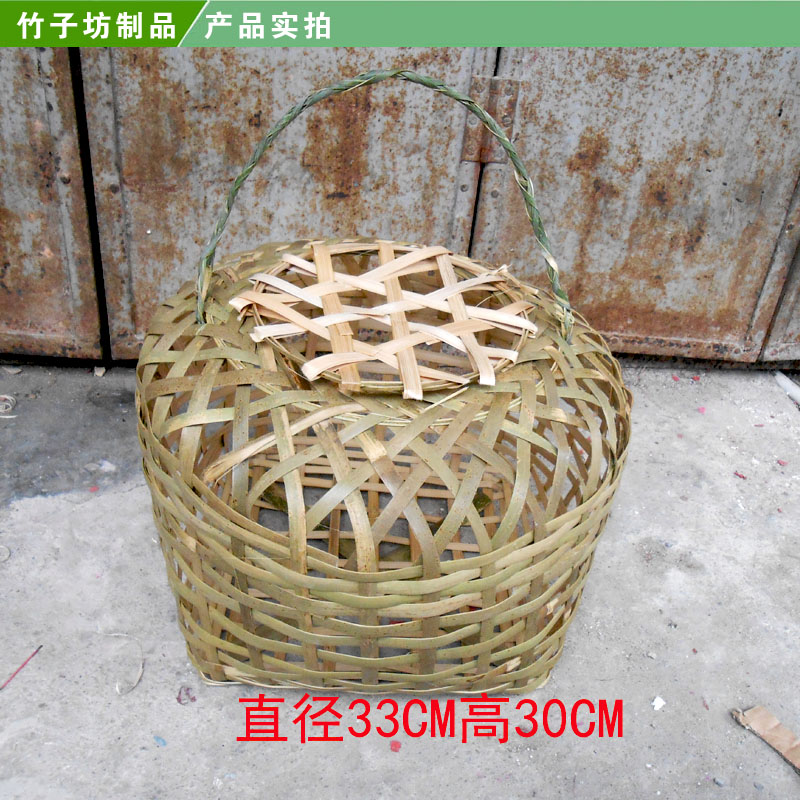 竹编鸡笼养殖小鸡动物笼子结婚喜事用地鸡笼竹编制品-图2