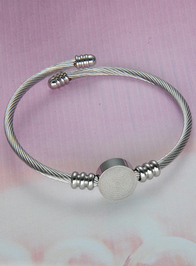 不锈钢开口手镯 钢丝戒指 可调节18k金饰品跨境 源头厂家