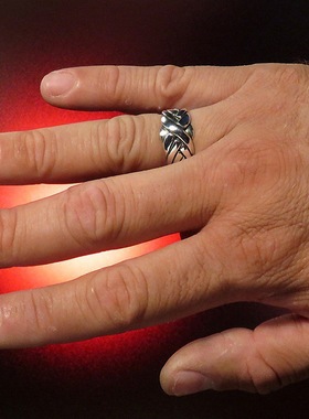 海饶2023欧美跨境个性新款线条缠绕男女通用聚会、派对高雅戒指