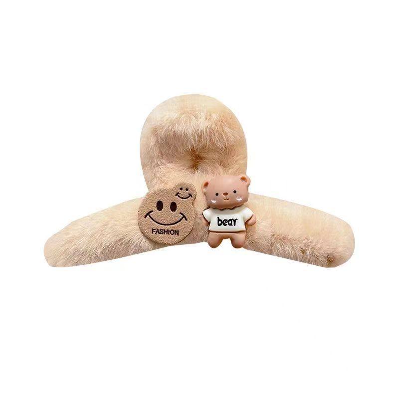 2022年秋季大号鲨鱼夹新款奶油甜妹风发夹清新甜美后脑勺毛绒抓夹,淘宝优惠券,粉丝福利购,淘宝优惠卷