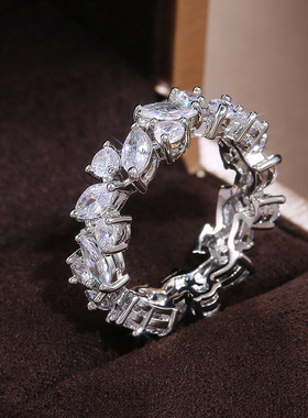 跨境Wish新款推荐 欧美创意叶子形锆石戒指 聚会旅游女士尾戒指环