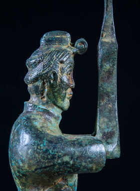 自用仿古送礼品坐人烛台青铜器