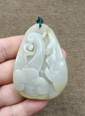 手工雕刻和田玉山料青海料手把件