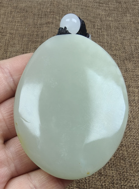 天然和田玉青海山料青白玉雕刻把件挂件悟道保真支持全国复验