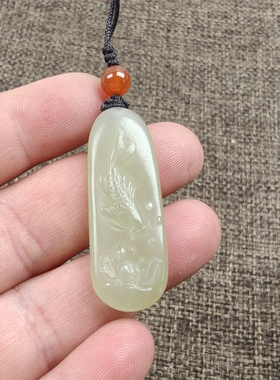 手饰吊坠包饰和田玉手工雕刻保真