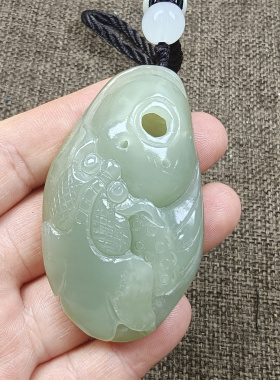 手工雕刻和田玉山料青海料手把件